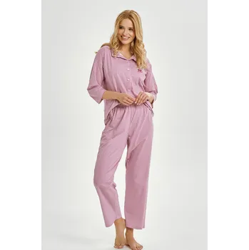 Pánské oblečení 3435 DÁMSKÉ DLOUHÉ PYŽAMO JOLIE S-XL Růžová L