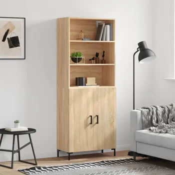 Příborník a kredenc zahrada-XL Skříň highboard dub sonoma 69,5 x 34 x 180 cm kompozitní dřevo 3189256