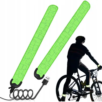 REFLEXNÍ PÁSEK SVÍTÍCÍ LED SVĚTLO OSVĚTLENÍ NA RAMENO BĚHÁNÍ 2 KUSY