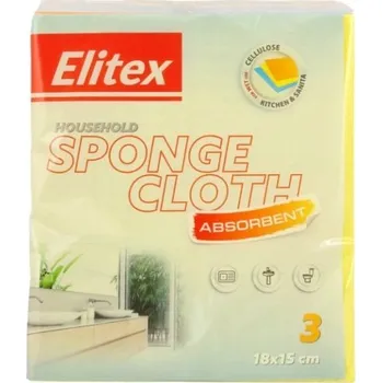 Utěrka Elitex Houbové utěrky 18x15 cm, 3 ks