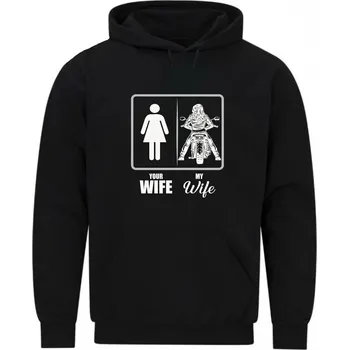 Pánská mikina Pánská mikina Moje Žena Motorkářka (Velikost: 5XL, Barva: Černá)