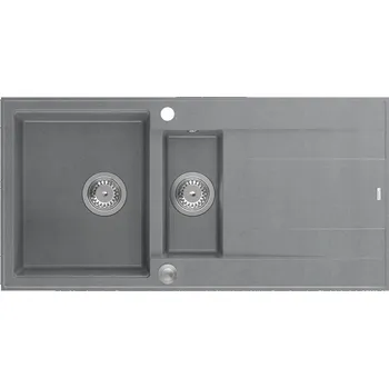 Granitový dřez Dřez s 1,5 komorou Quadron Evan 156 granit šedý