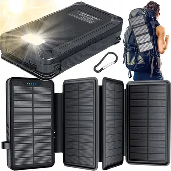 Powerbanka Solární powerbanka 26800mAh Nabíjení 5V 2A Vodotěsná pro turistiku