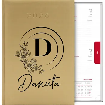 Diář Knižní kalendář 2026 A5 FunnyCase zlatý
