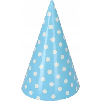 Čepice Párty čepička modrá s bílými puntíky 6 KS