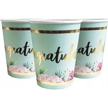 Party nádobí Papírové Kelímky s gratulací (10 ks )