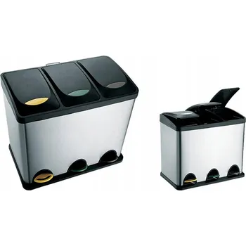 Odpadkový koš Nádoba, kbelík, kontejner nerezová ocel Toro 24 l, stříbrný