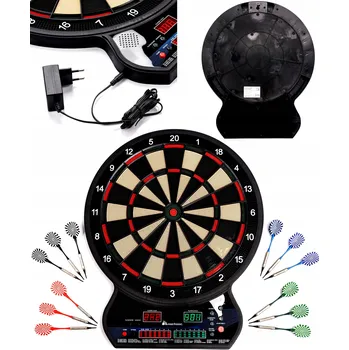 Terč na šipky METEOR Elektronický terč na šipky 4-LED s šipkami a displejem