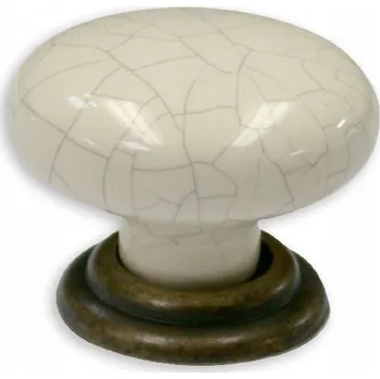 Nábytkové kování Nábytková úchytka SIRO SP65-34PC6ZN10 stará mosaz, porcelán