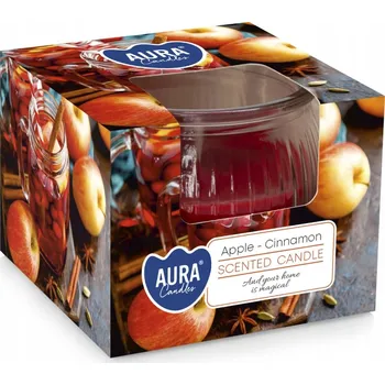Svíčka Tradiční parafínová svíčka jablko-skořice Aura 1 ks