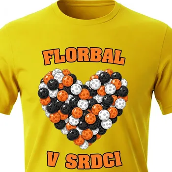 Tričko Florbal v srdci - velikost S, Barva Žlutá