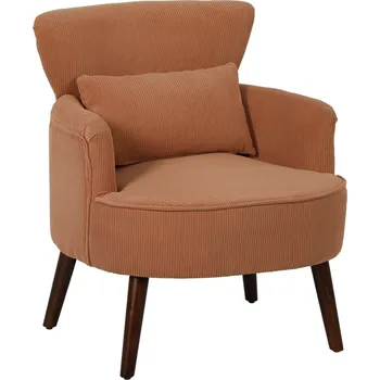 Křeslo Čalouněné křeslo s područkami a bederním polštářem | oranžové