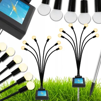 Venkovní osvětlení 2x SOLÁRNÍ SVĚTLA SOLÁRNÍ LAMPA ZAPICHOVACÍ ZAHRADNÍ KOULE 6x LED NA ZAHRADU