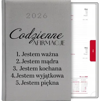 Diář Knižní kalendář 2026 A5 FunnyCase stříbrný