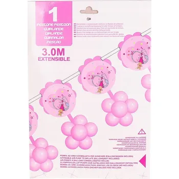 BALÓNKOVÁ GIRLANDA 3M - PRVNÍ NAROZENINY - RŮŽOVÁ