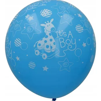 Balónek LATEXOVÉ BALÓNKY. IT'S A BOY MODRÉ SE ŽIRAFOU 6 KS