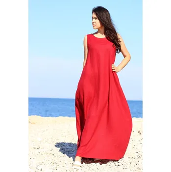 Dámské šaty Lotika Lotika české balonové maxi šaty ze lnu Premium quality 1104282