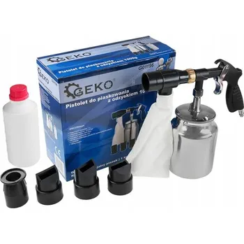 dílenský stroj Geko G01196 Pískovací pistole s odsáváním abraziva, pískovačka 1 kg