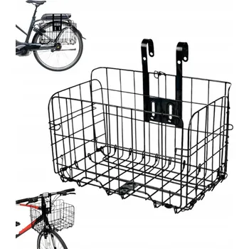 Nákupní košík KOŠ NA KOLO KOVOVÝ SKLÁDACÍ CYKLISTICKÝ KOŠÍK VELKÝ KOŠ