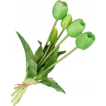 umělá květina KYTICE GUMOVÝCH TULIPÁNŮ UMĚLÉ KVĚTINY JAKO ŽIVÉ 40CM 5 VĚTVÍ DEKORACE