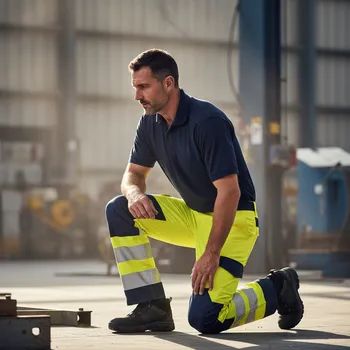 montérky Portwest Kalhoty MODAFLAME LITTOR Hi-Vis pas, žluté/tmavě modré Velikost XXXL žlutá/navy