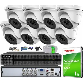 Bezpečnostní kamera Monitorovací sada 8x TVICAM-T2M-20DL 2Mpx IR20m IP66 Hilook od Hikvision