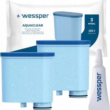 Příslušenství pro přípravu kávy Wessper: 2x vodní filtr do kávovaru Saeco Philips Latte Go + mazivo