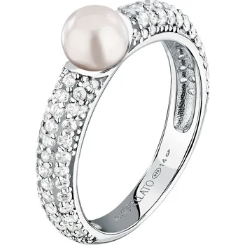 Prsten Morellato Stříbrný prsten s pravou perlou a zirkony Perla SXU500 52 mm + 2 měsíce na vrácení zboží