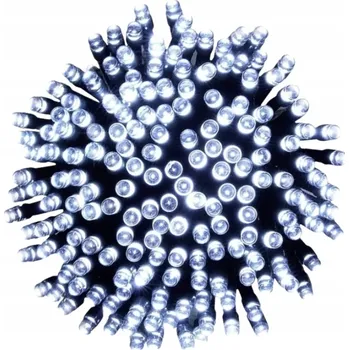 Vánoční dekorace VÁNOČNÍ OSVĚTLENÍ NA STROMEČEK 200 LED SVĚTÝLEK 13 M DÉLKA BARVA STUDENÁ BÍLÁ 8 SVĚTELNÝCH EFEKTŮ