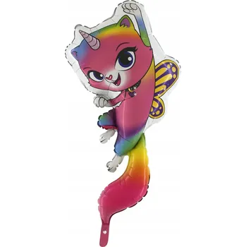 Balónek Fóliový balónek Rainbow Butterfly Unicorn Kitty 36" postavička