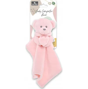 Hračka pro nejmenší Plyšový Mazlíček Přítulníček komfort pro miminka uklidňující medvídek tuliś Lorelli růžová
