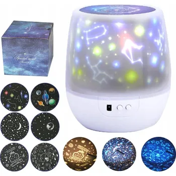 Dětské svítidlo PROJEKTOR NOČNÍ LAMPA LED HVĚZD OBLOHA OTOČNÁ