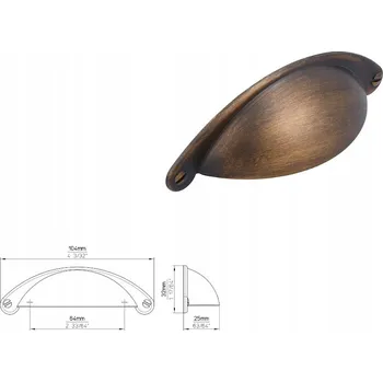 Nábytkové kování Nábytková úchytka SIRO 1761-103ZN79 staromosaz kartáčovaný