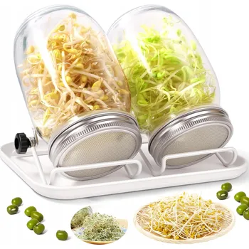 Sklenice 2X NAKLIČOVACÍ NÁDOBA SKLENICE NA KLÍČENÍ SEMEN KLÍČKY SKLENĚNÉ SKLENIČKY SADA