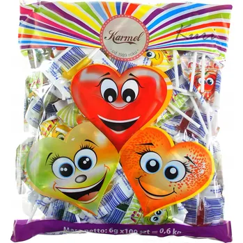 Bonbon Karamel lízátko ovocné srdíčko 6 g 100 ks