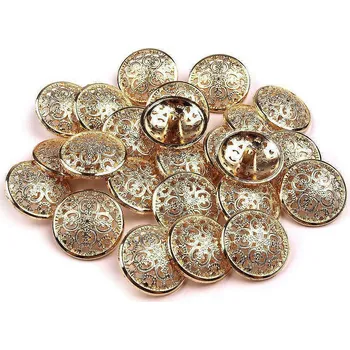 Knoflík Kovový knoflík filigrán velikost 40", barva 1 zlatá