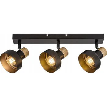 Stropní svítidlo Rabalux Saskia 3xE14 černé s dřevěným dekorem, severský styl