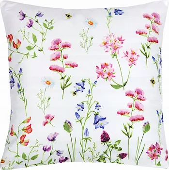 Povlak na dekorativní polštářek Velurový povlak na polštář 40x40 Dekorační povlaky na Polštáře Polní květy Louka