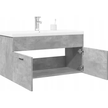 Koupelnový nábytek Koupelnová skříňka s vestavěným umyvadlem, betonová šedá