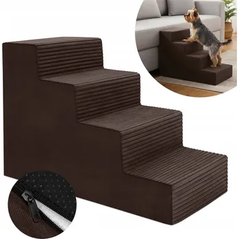 Schody a rampa pro psa Schůdky pro psa Dogguru, 4 schůdky, 40 cm, nosnost 25 kg