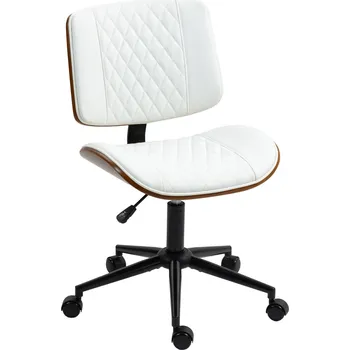 Moderní kancelářská židle s diamantovým prošíváním | bílá