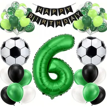 Balónek BALÓNKY SADA FOTBALOVÝCH BALÓNKŮ FOTBAL NA 6. NAROZENINY 74 KS