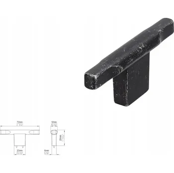 Nábytkové kování Nábytková úchytka SIRO 2524-70ZN78 efekt tepaného železa