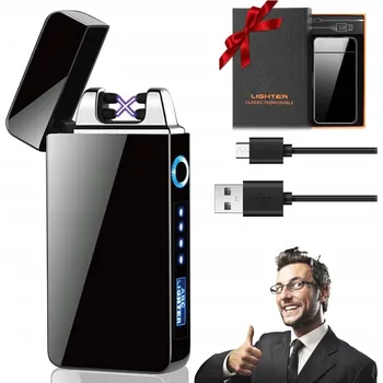 ZAPALOVAČ PLAZMOVÝ USB ELEKTRICKÝ NABÍJECÍ KOVOVÉ POUZDRO OBLOUKOVÝ