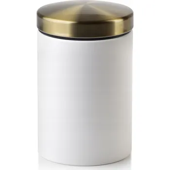 Dóza na potraviny Kovová bílá dóza na káva, čaj a cukr