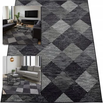 Koberec KOBEREC MODERNÍ KOBEREC ŠEDÝ BÍLÝ VENEZIA KOBERCE DO OBÝVÁKU 80x150