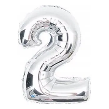Balónek BALÓNEK 40CM ČÍSLICE STŘÍBRNÝ 2