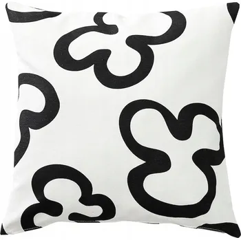 Polštář IKEA KLIPPBRACKA Povlak na dekorační polštář, bílo-černý, 50x50 cm