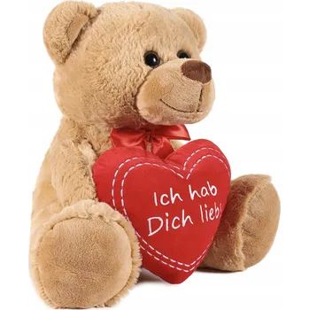 plyšák BRUBAKER Medvídek s červeným srdcem 35 cm Plyšový Medvídek Plyšový Mazlíček Přítulníček DE