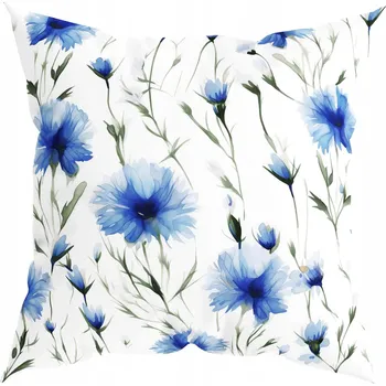 Povlak na dekorativní polštářek Povlak na polštář 40x40 Dekorační povlak na polštář Modré chrpy 9889